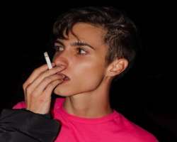 Christian Aaron smoking